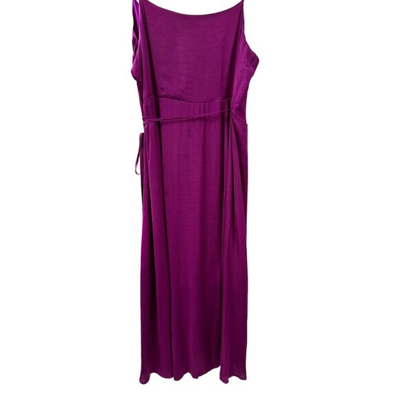 ✌️ 2/$40 ✌️Deep Purple Vince Camuto Thin Strap Wrap Dress Plunging Neckline sz M - Picture 6 of 8